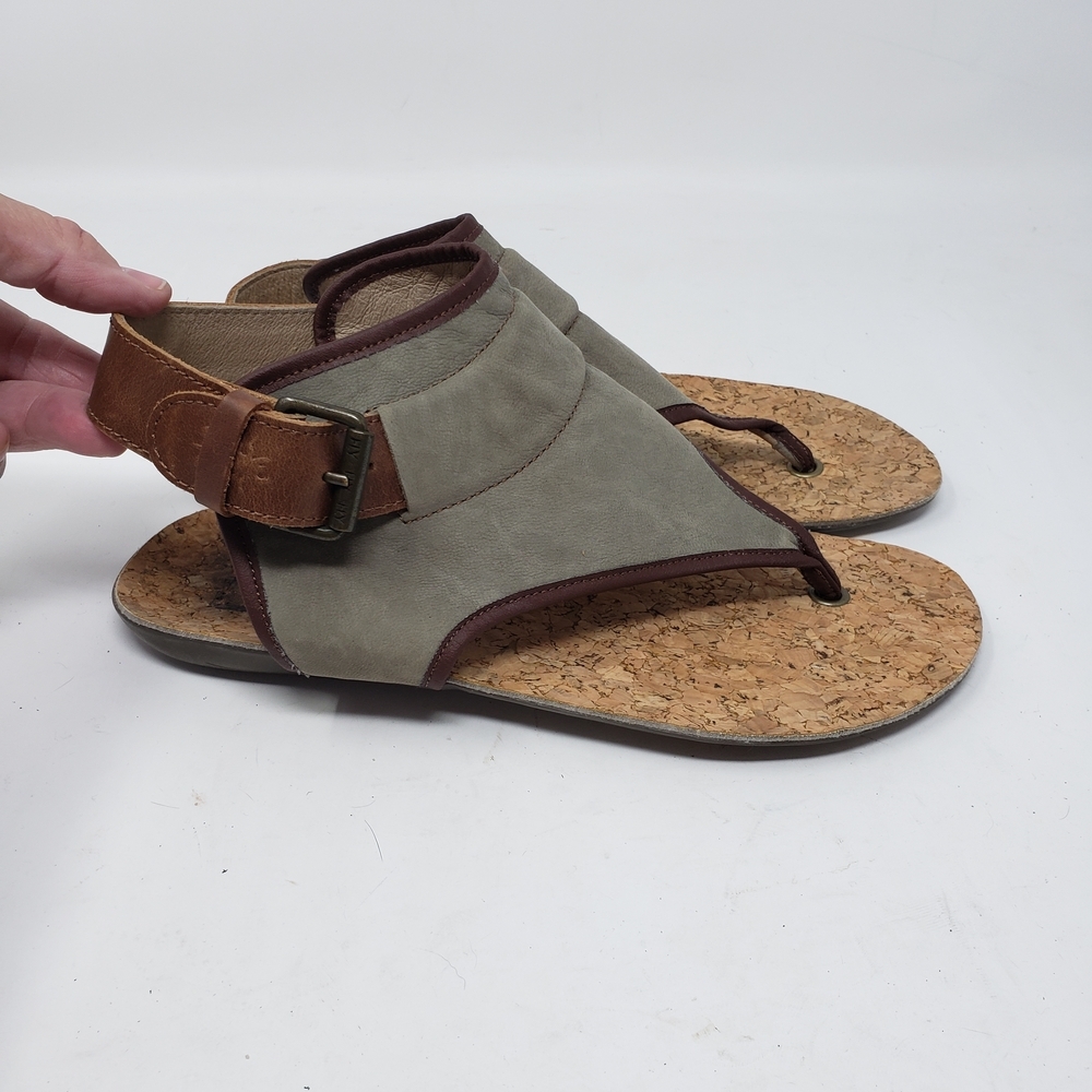 Fly London Thong Suede Cork Sole Sandals Size 39 - Picture 4 of 8